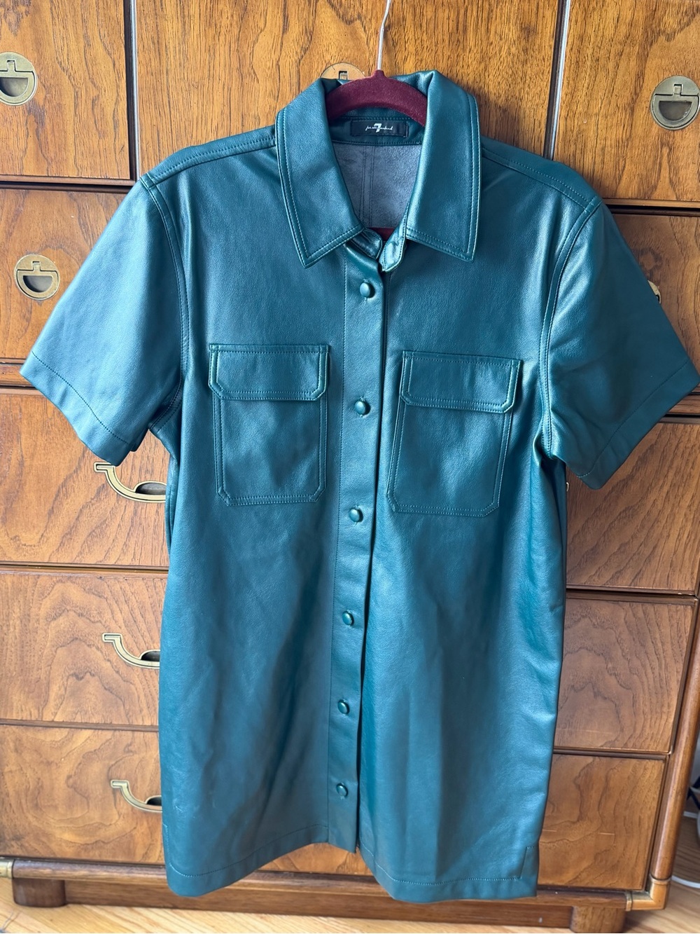 Seven for Mankind women’s faux leather shirt dress